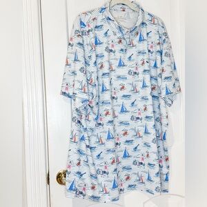 Vineyard Vines Performance Polo Summer Print | Sailboats Lighthouse | XXL